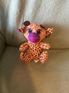 A&A Global Industries Giraffe Plush Toy with Purple Muzzle and Big Eyes